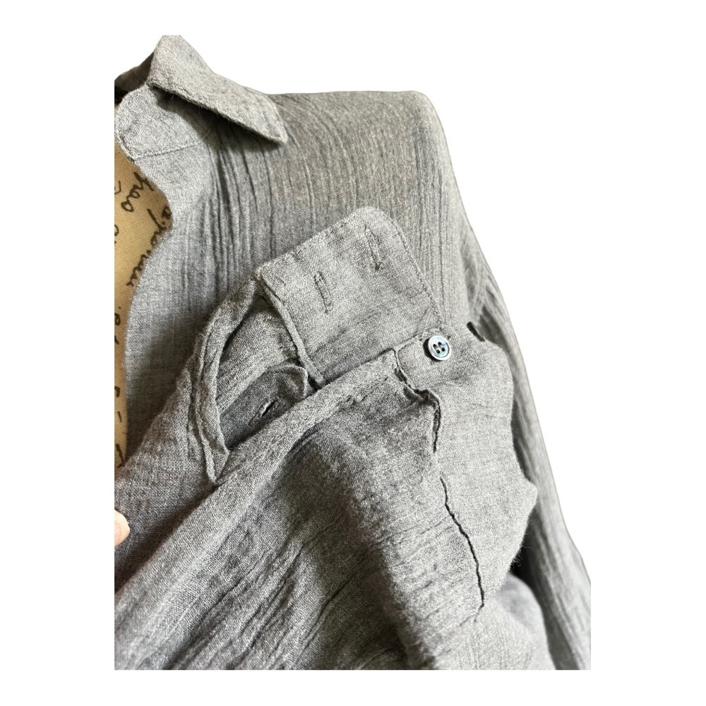 SAM Edelman zipper back long sleeve button down top size small 100% cotton - Picture 2 of 8